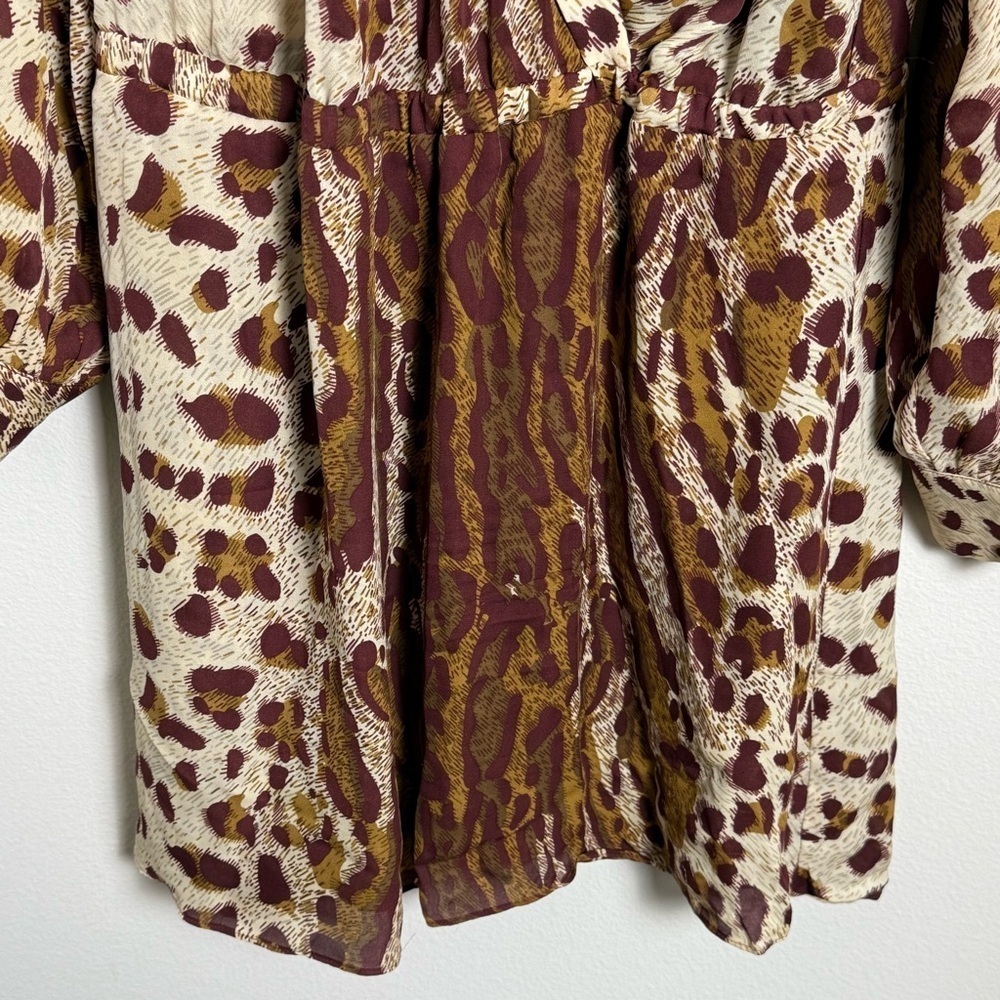 Parker Silk Leopard Print Long Sleeve Mini Dress Size Large - Picture 5 of 7